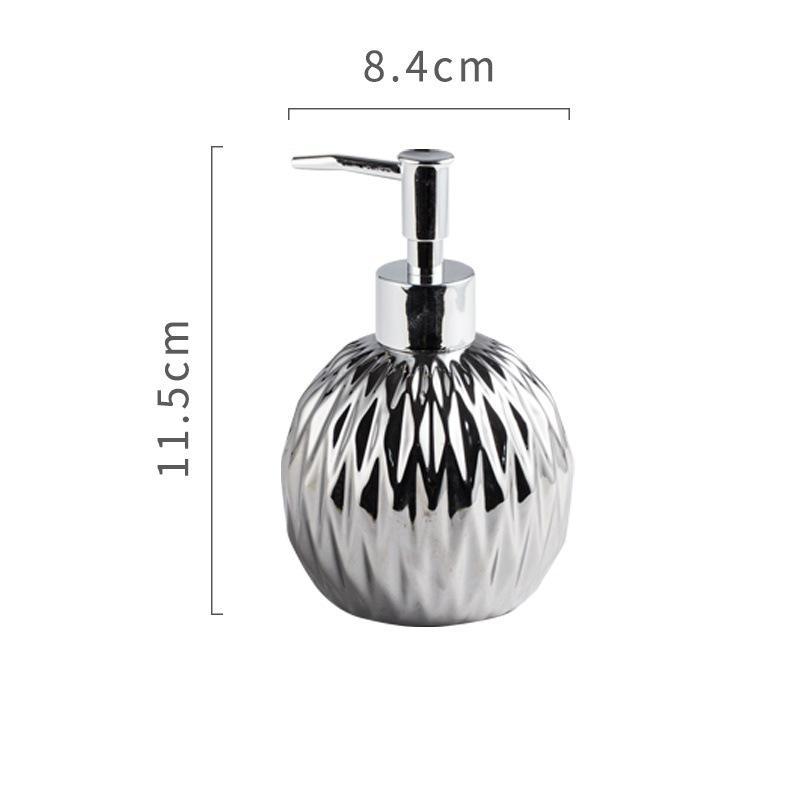 

1шт роскошный керамический дезинфицирующее средство для рук пресс-бутылка лосьон для ванной комнаты гель для душа дозатор шампуня серебряный