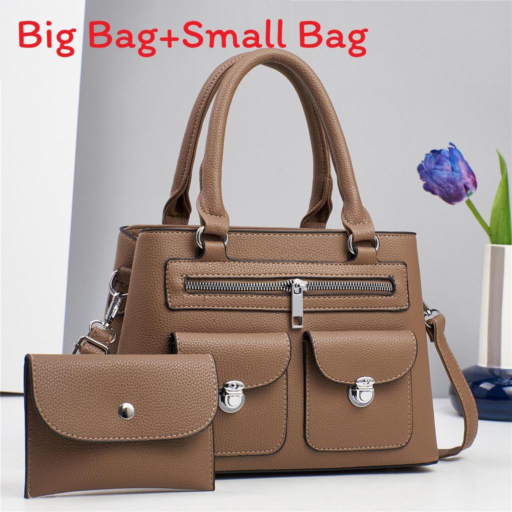 Simple Style Large Capacity Pu Tote Bag With Inner Pockets For Women