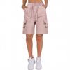 Women's Sports Shorts Casual Loose Solid Color High Waisted Pocket Shorts