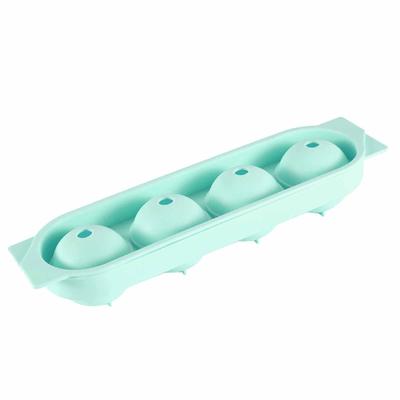 4 Grids Ice Cube Mould Easy Release Silicone Flexible Ice Ball Maker Spherical with Lid for Freezer