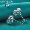 925 Sterling Silver Tie A Knot Stud Earrings For Women Fashion Jewelry