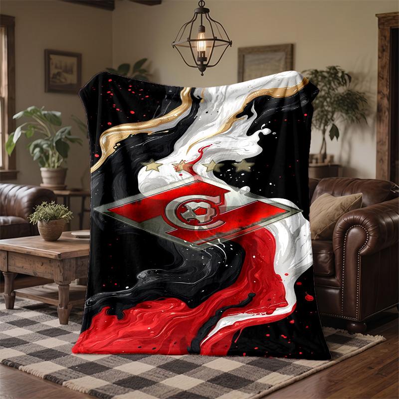 Spartak Moscow Print Flannel Blanket Soft Warm Sofa Bed Throw Blanket For Home Office Bedroom