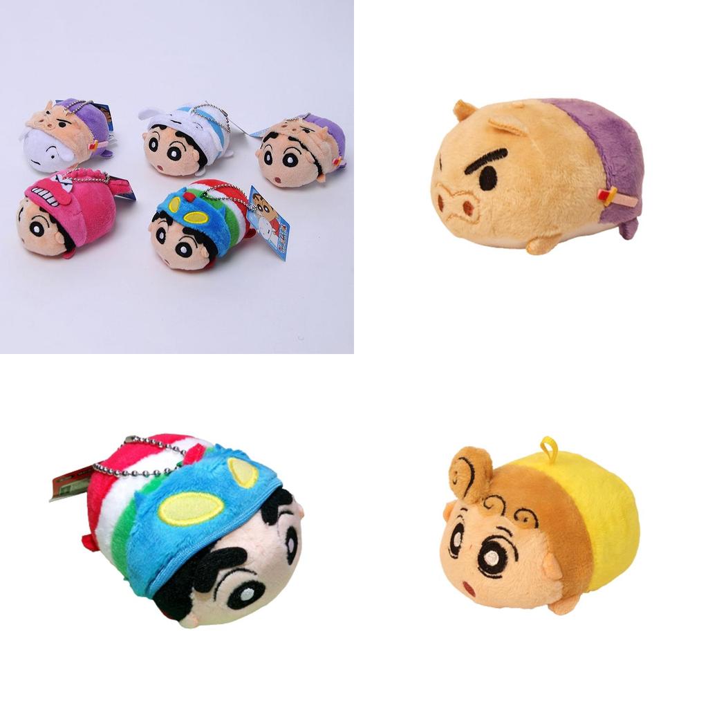 Authentic Shinchan Plush Figure Keyring, Cute Animal Design, Short Plush Material, Bag Accessory, 9cm Height