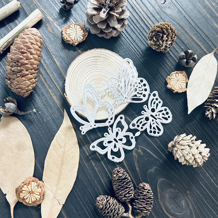 4ks/sada Motýli Kovové řezací šablony Šablona pro DIY Scrapbooking Fotoalbum Embosování Papírové karty Řemesla Výřezy