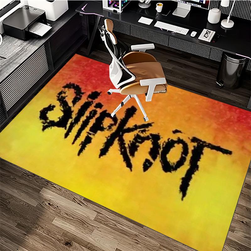 Slipknot Masked Band Members Group Area Rug Non Slip Mat, Rock Portrait Carpet for Heavy Metal Fan Home Decor