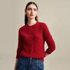 Zhaojun Women's Autumn/Winter Round Neck Cable Knit Cashmere Sweater