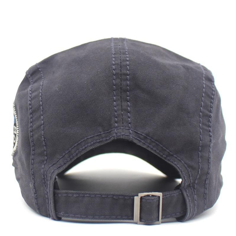 Men's Cotton Cap Fashion Alphabet Hat Forward Hat, Solid Color Casual Men's Hat Beret