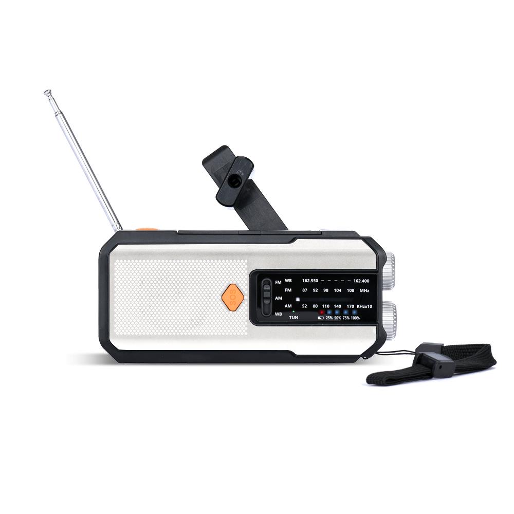 Solar-Powered Hand-Crank Multifunction Emergency Radio with Flashlight