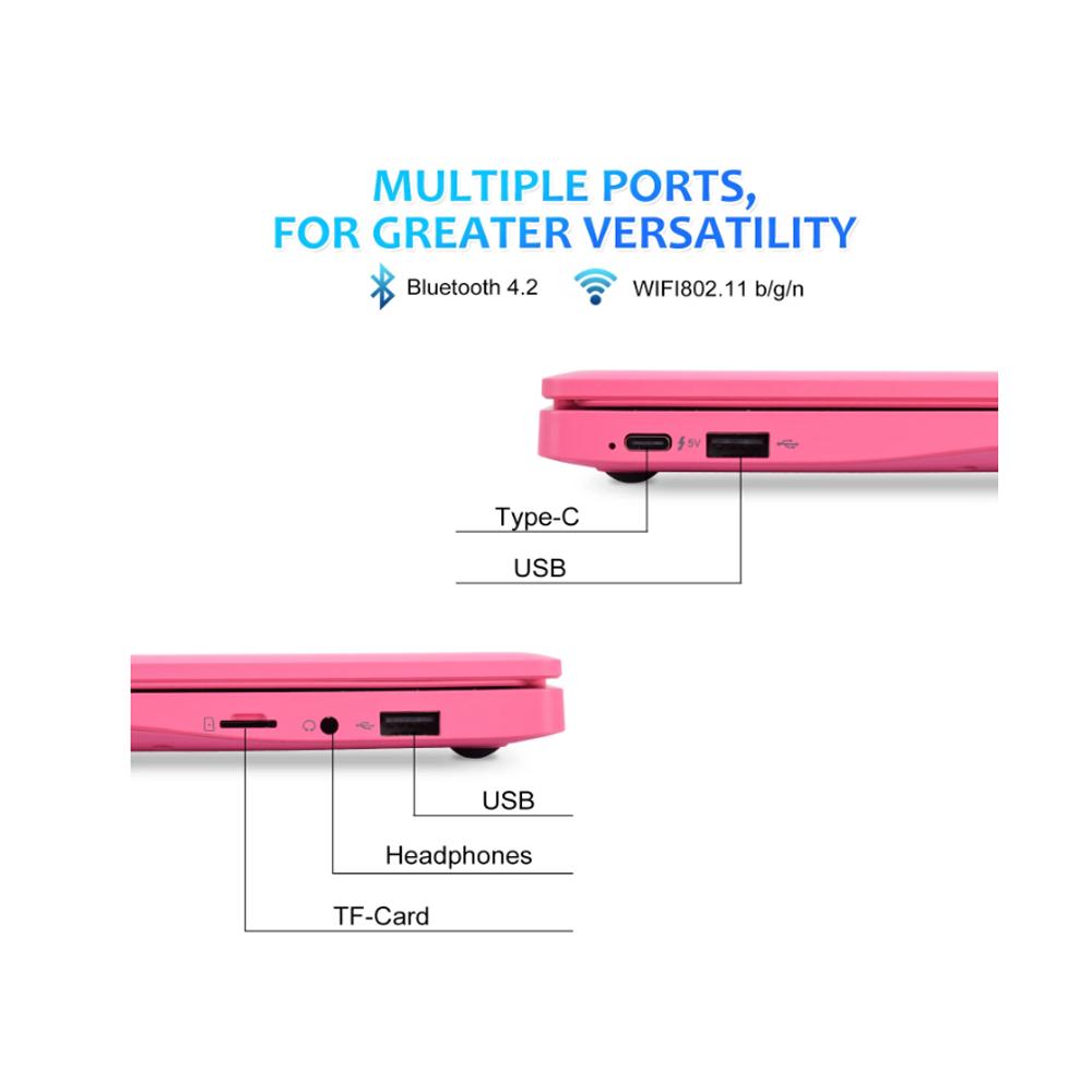 Novo Laptop Infantil de 10,1" Polegadas com Sistema Operacional Android 12 2GB Ram 64GB Rom Bluetooth Wi-Fi Azul