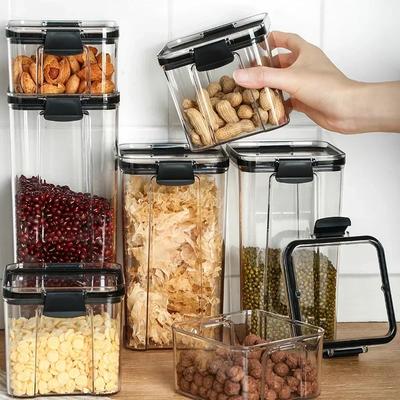 Suche pudełko do przechowywania żywności Pojemniki na żywność Przezroczyste składane kuchenne makarony spaghetti Uszczelnione zbiorniki Puszki Organizery Butelki