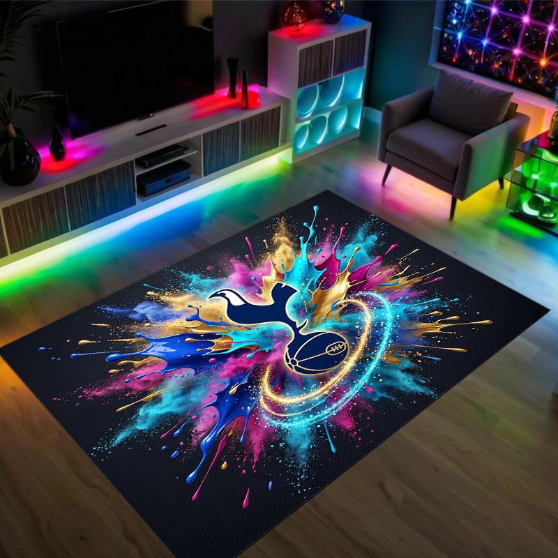 Tottenham Hotspur Design Crystal Velvet Carpet Cozy Non?Slip Printed Rug For Bedroom Living Room Entrance