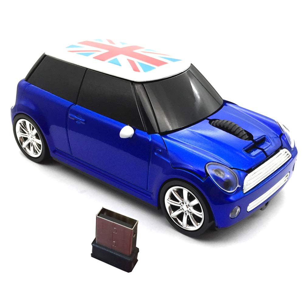 Tihilgam Kamouse Sports Car-Style Wireless Mouse, 3-Button Optical Ergonomic Gaming Mouse with USB Receiver for PC, Computer, Laptop, Gift