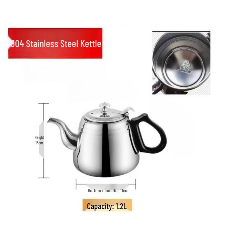 İndüksiyon Ocaklar İçin Büyük Kapasiteli Kalınlaştırılmış Paslanmaz Çelik Çaydanlık