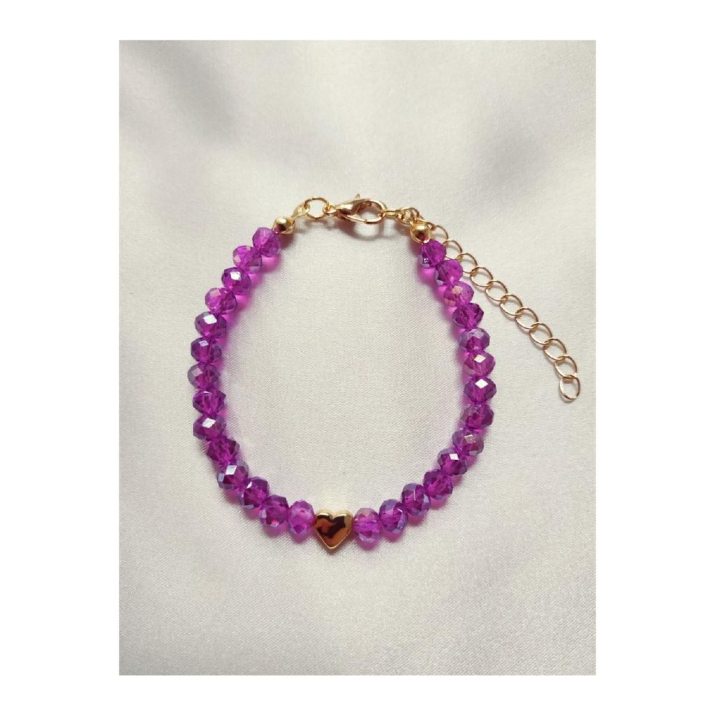 Rosa Armband mit Kristallperlen