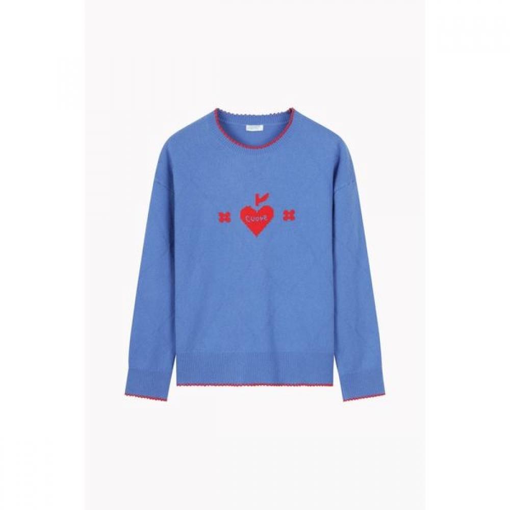 Argyle Heart Embroidery Pullover Bakpf1611
