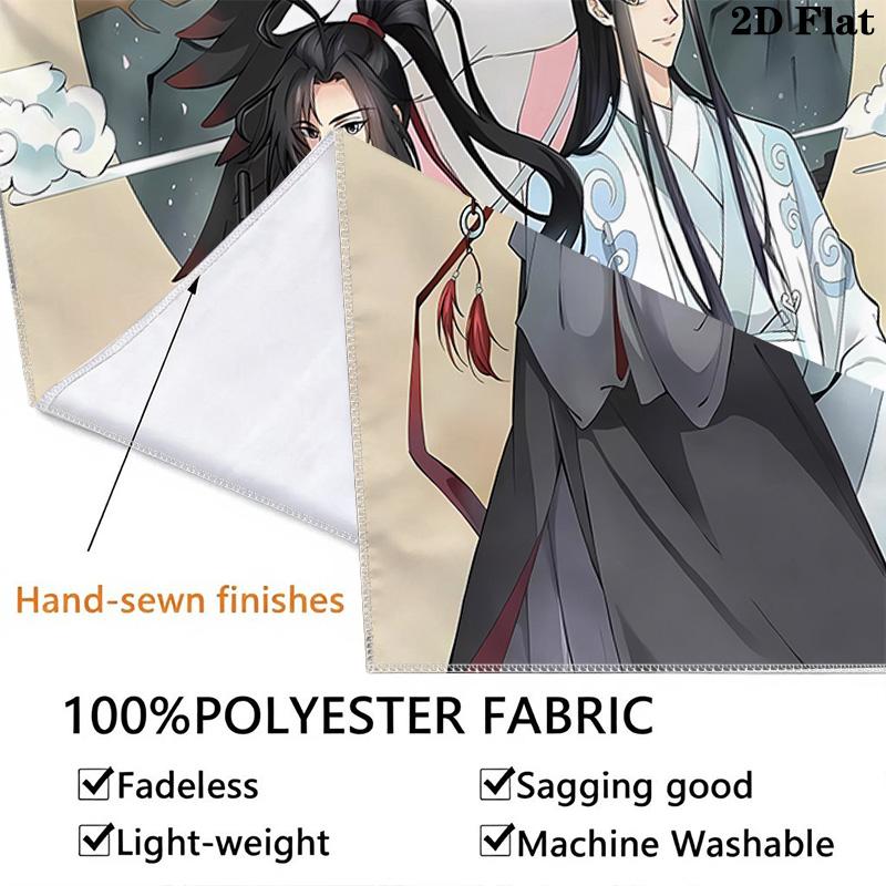 Grandmaster Demonic Cultivation Wall Tapestry Aesthetic Wall Hanging Printed Fabric Blanket Decorative Tapestries for Bedroom Living Room Home Decor