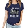Women's Casual Printed T-Shirt Round Neck Pullover Short Sleeve Top