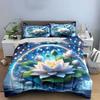 "Lotus Flower Decoration Set" Bedding Set with 1 Duvet Cover 2 Pillowcases Single Double King Queen Gift
