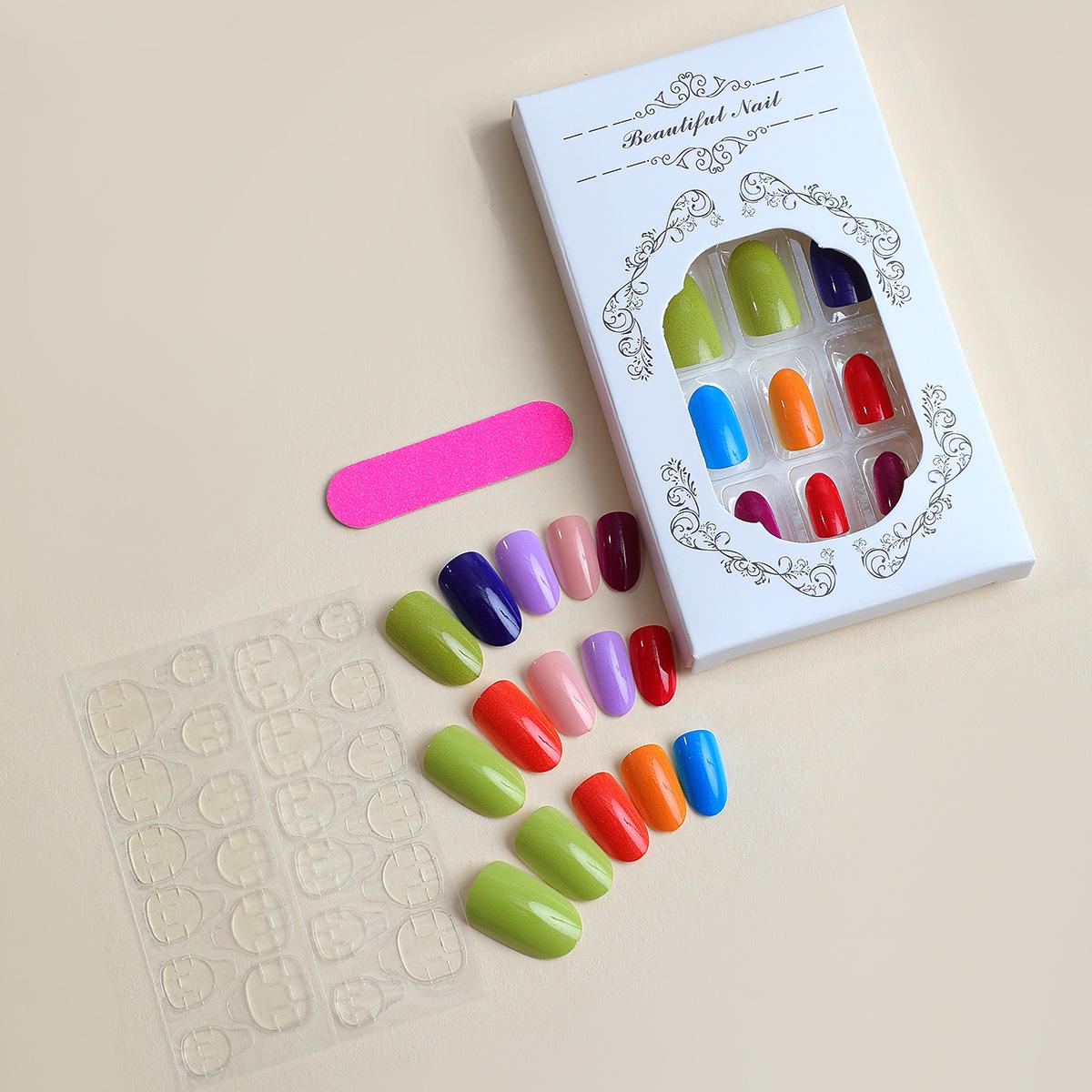 

Носимые Балерина Французский Радужный Многоцветный Съемные Патчи для Нейл-арта