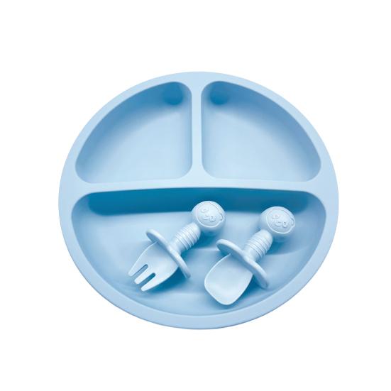 Silicone Toddler Cutlery Set with Suction Plate Forks And Spoons for Independent Feeding BPA Free Baby Led Weaning Supplies