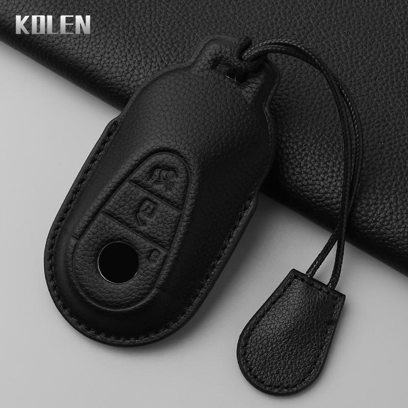 

Genuine Leather Car Key Case Cover Shell For Mercedes Benz C E S Class Glc W206 W223 W214 E300 C260 C300 S450 S500 Accessories