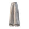 Plus Size Heavyweight Knit Sweatpants Men Straight Leg Casual Pants Solid Color Fall