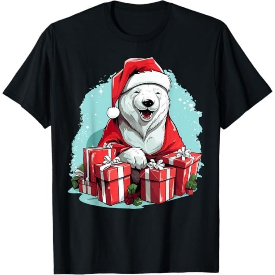 Polar Bear Wearing Santa Hat Xmas Christmas Polar Bear Lover T-Shirt PTKL Mens Womens Tank Top Sweatshirt Hoodie 748 Black S