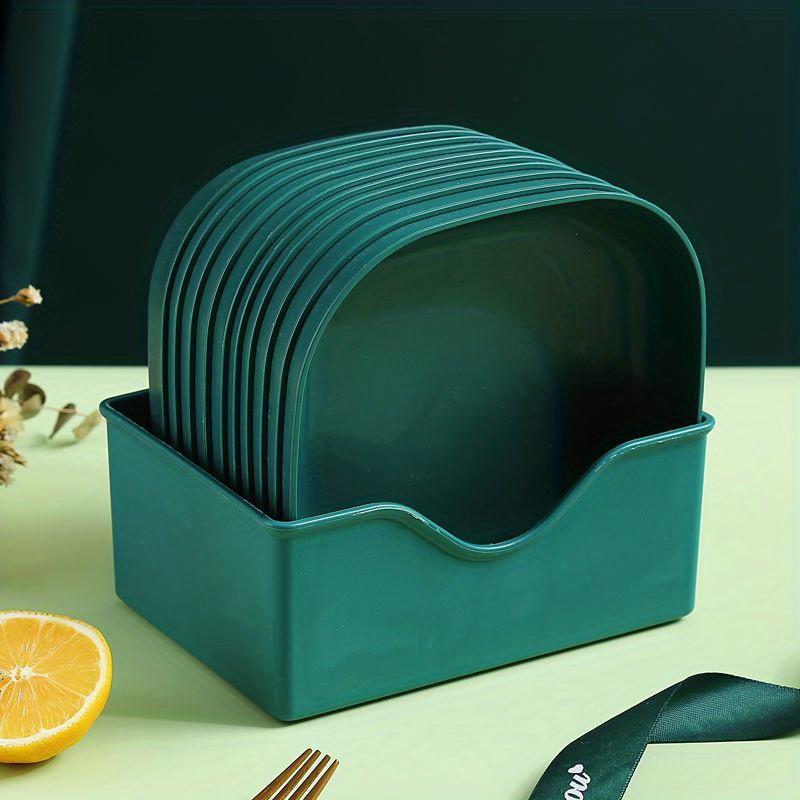 10 Plastic Plates Reusable Fruit Plates Washable Dessert Plates Multifunctional Snack Plates With Base