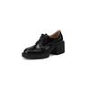 Fashion NEW Spring/Autumn Women Pumps Split Leather Shoes for Women Round Toe Chunky Heel Shoes Comfortable Lace-up Platform Daily Shoes