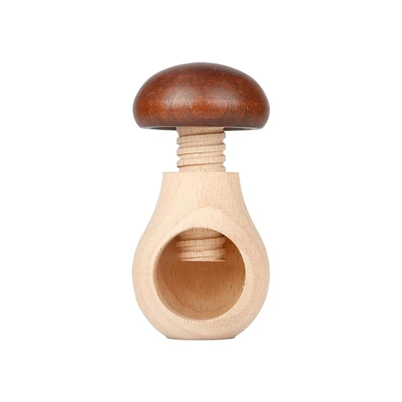 Multifunctional Wooden Walnuts Cracker Mushroom Designs Nut Sheller For Family Kitchen Use Home Essential