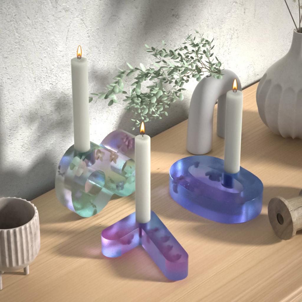 DIY Numbers Candlestick Silicone Mold Candle Holder Gypsum Resin Mold Handmade Epoxy Resin Casting Home Desktop Decor