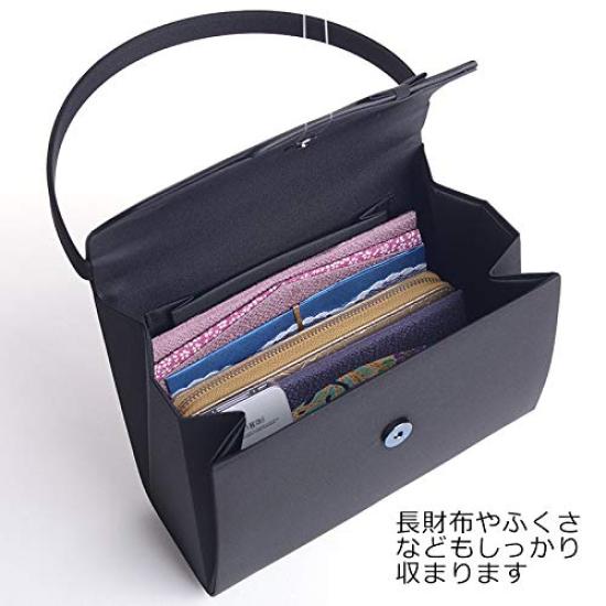 Aurora Formal Bag with Wave Ribbon, Made in Japan, Water-Repellent, Large, Black Formal Bag, Funeral Bag, Wake, Condolences, Black, Suitable for