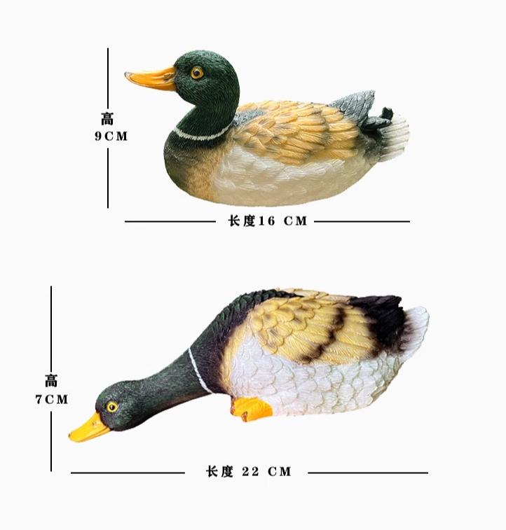 

Two resin ducks drinking water ornaments courtyard rockery landscaping fish pond water tank craft decoration