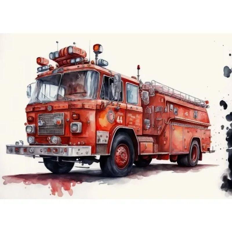 Watercolor Toy Car Tin Painting for Kids Room Decor