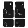Asamike Light Car Floor Set of Black Cat Car Floor Mats for 2 Front and 2 Fully Easy Suitable for All Seasons Mats, 4, Pattern, Light/Standard Cars,