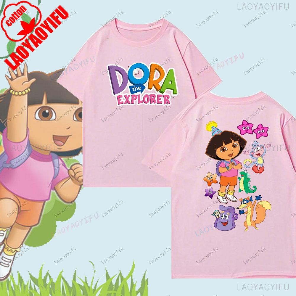 Unisex Dora The Explorer Cartoon Pattern TShirt Cute Harajuku TShirtComfortable Personality Tops Street Fashion Unisex Women