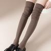 Women Thin Washable Solid Casual Long Stacked Vintage Knee-High Socks Fashion High Elasticity Outdoor Polyester Stockings 1 Pair