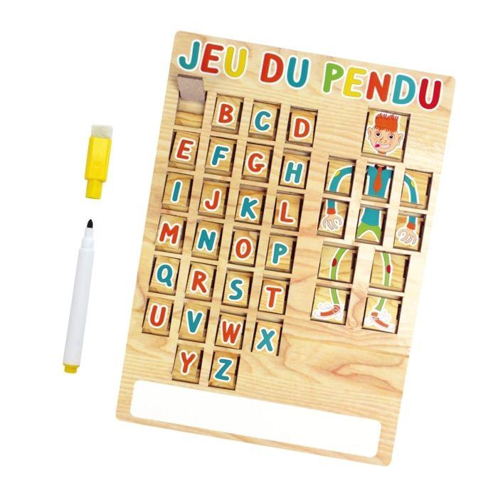 Jeu de société - BABALI - Jeu du pendu - 21 x 29,7 cm - Feutre effaçable - Mixte
