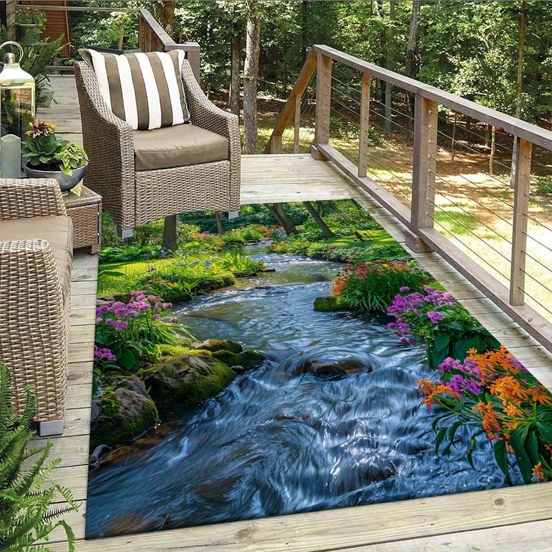 

Lush Nature Digital Print Doormat, Polyester Non-Slip Machine Washable Rug for Indoor Outdoor Multi-Room Holiday Decor 40x60cm