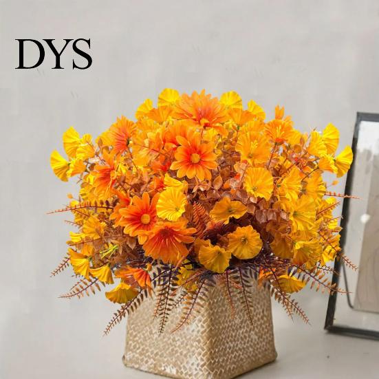 Natural Looking Silk Blooms for Indoor Display Artificial Eucalyptus Morning Glory Flowers, Fall Fake Flowers Outdoor Planters Lifelike Floral