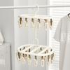 Home Sock Drying Rack with Multiple Clips Underwear & Baby Clothes Hanger with Clip Storage - Efficient Sock Drying Tool