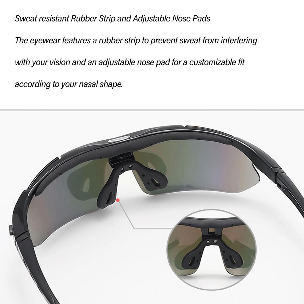 Polarized Sports Sunglasses for Men Women Interchangeable Lenses Driving Cycling Fishing Sun Sunglasses UV Protection Glasses