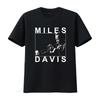 Miles Davis Heather T-Shirt Trompetenporträt Schwarz Vintage-gewaschen Grafik Bequem Streetwear Stilvoll Homme Leicht