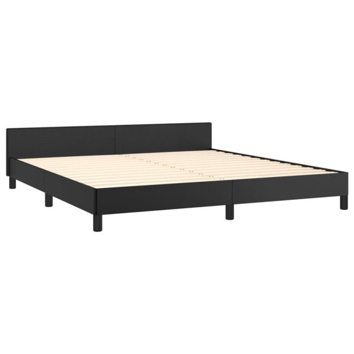 VidaXL Bed Frames with Headboard Slat Base Upholstered Bed Slat Frame Double Bed Adult Bedroom Interior Black 347507