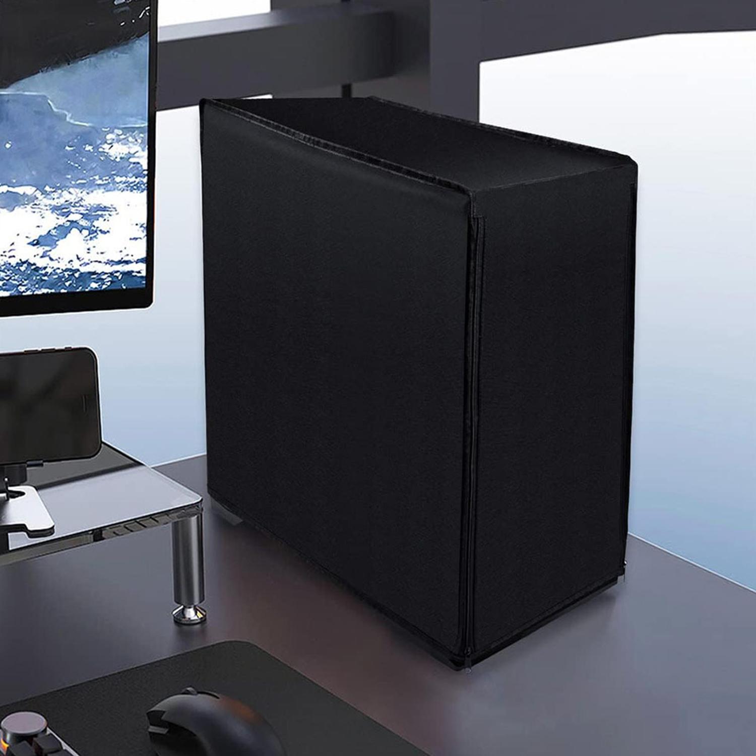 computer Dust Cover - Black Desktop Protector for Mid-Tower Computers, Durable & Stylish Computer Case Cover, Waterproof Cover