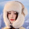 Windproof Winter Bomber Hat Fluffy Winter Cap NEW Lei Feng Cap  for Women