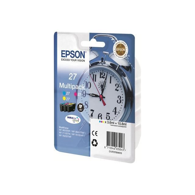 Cartouches d'encre pour Epson - Multipack - C13T270540 - Cyan, Jaune, Magenta - Pack de 3