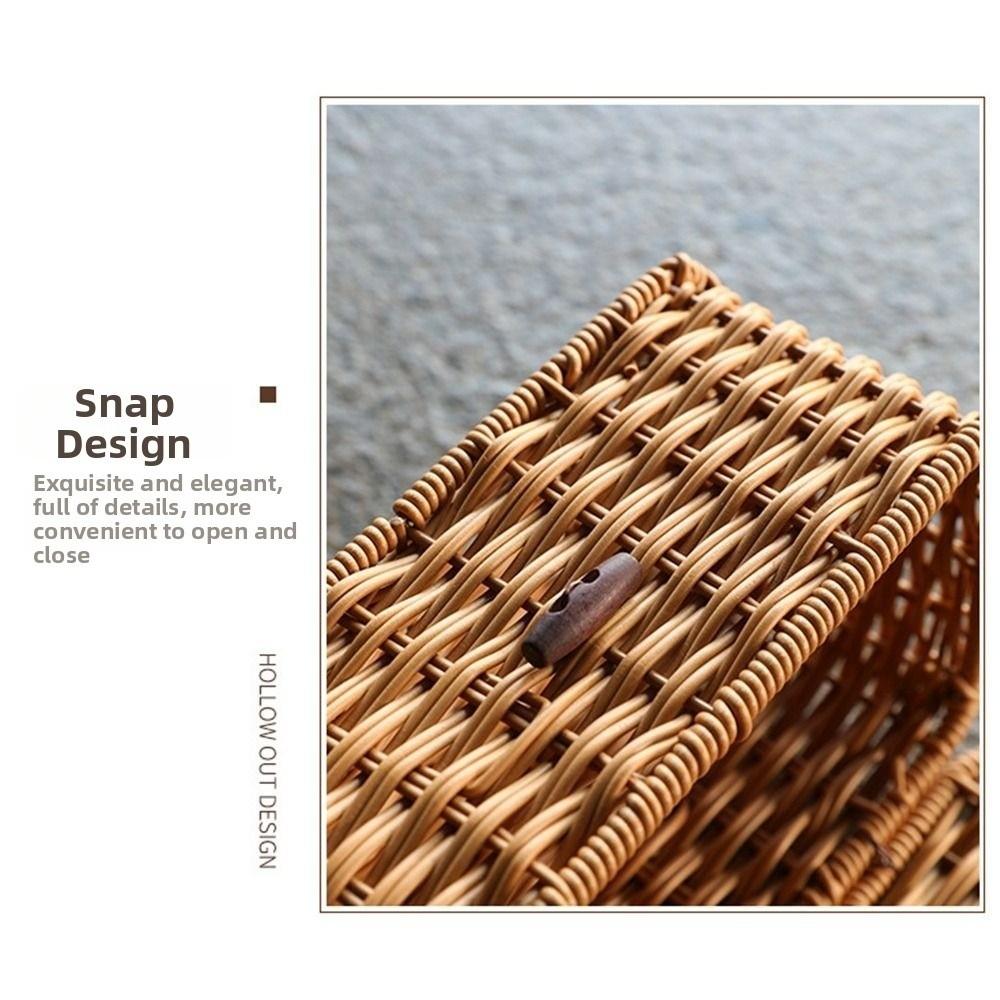 Vintage Napkin Holder Handmade Tissue Paper Holder Durable Woven Tissue Box  Household Storage