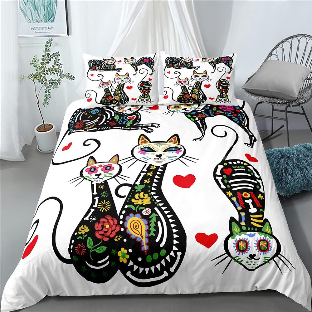Sphynx Cat King Queen Duvet Cover Lovely Pet Kitty Bedding Set For Kids Teens Adults Animal Grey 2/3pcs Polyester Quilt Cover