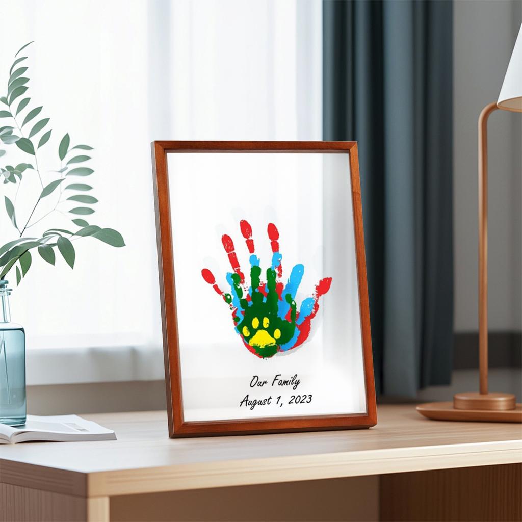 Family Handprint Paint Set DIY, Baby Handprint Gift For Mom, Parents, Grandparents, 6 Safe And No Poison Paints1ml